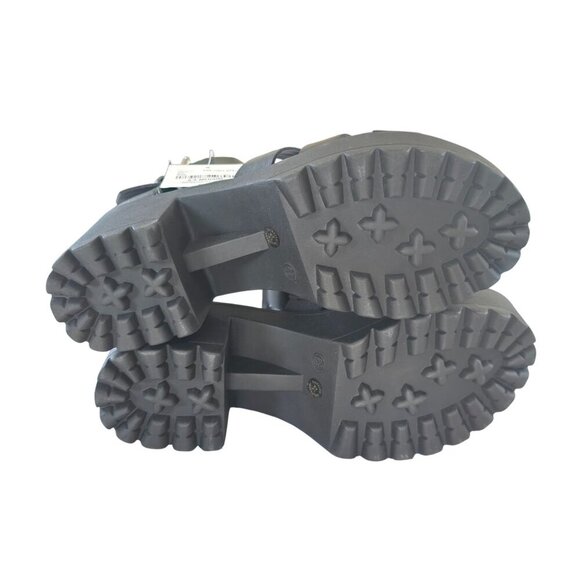 NWT Arizona Jean Co. Black Strappy Platform Sandals Women's Size 6.5 Whimsigoth - Picture 4 of 7